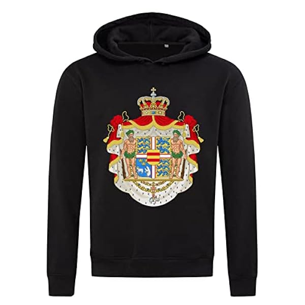 Royal Wapen van Denemarken Sweatshirt met capuchon Hoodie Katoenmix Zwart